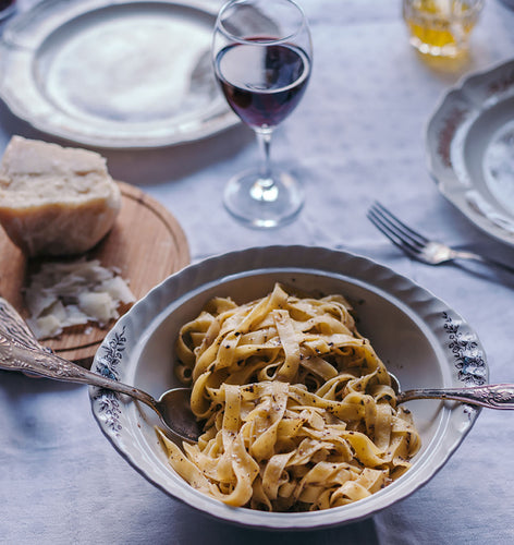 Tagliatelle Pasta with Black Truffle Sauce and Porcini Mushrooms Terramar Imports