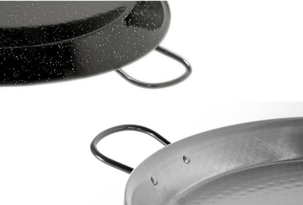 Polished Paella Pan vs Enameled Paella Pan