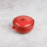 Red Casserole Dish with Lid and Handles - 7.8 inch