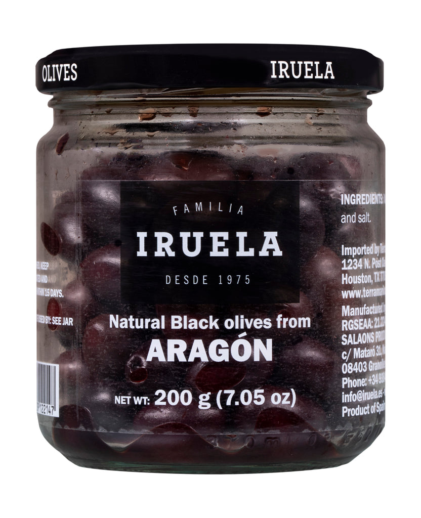 Natural Black Olives from Aragon Spain - 12.85 oz Terramar Imports