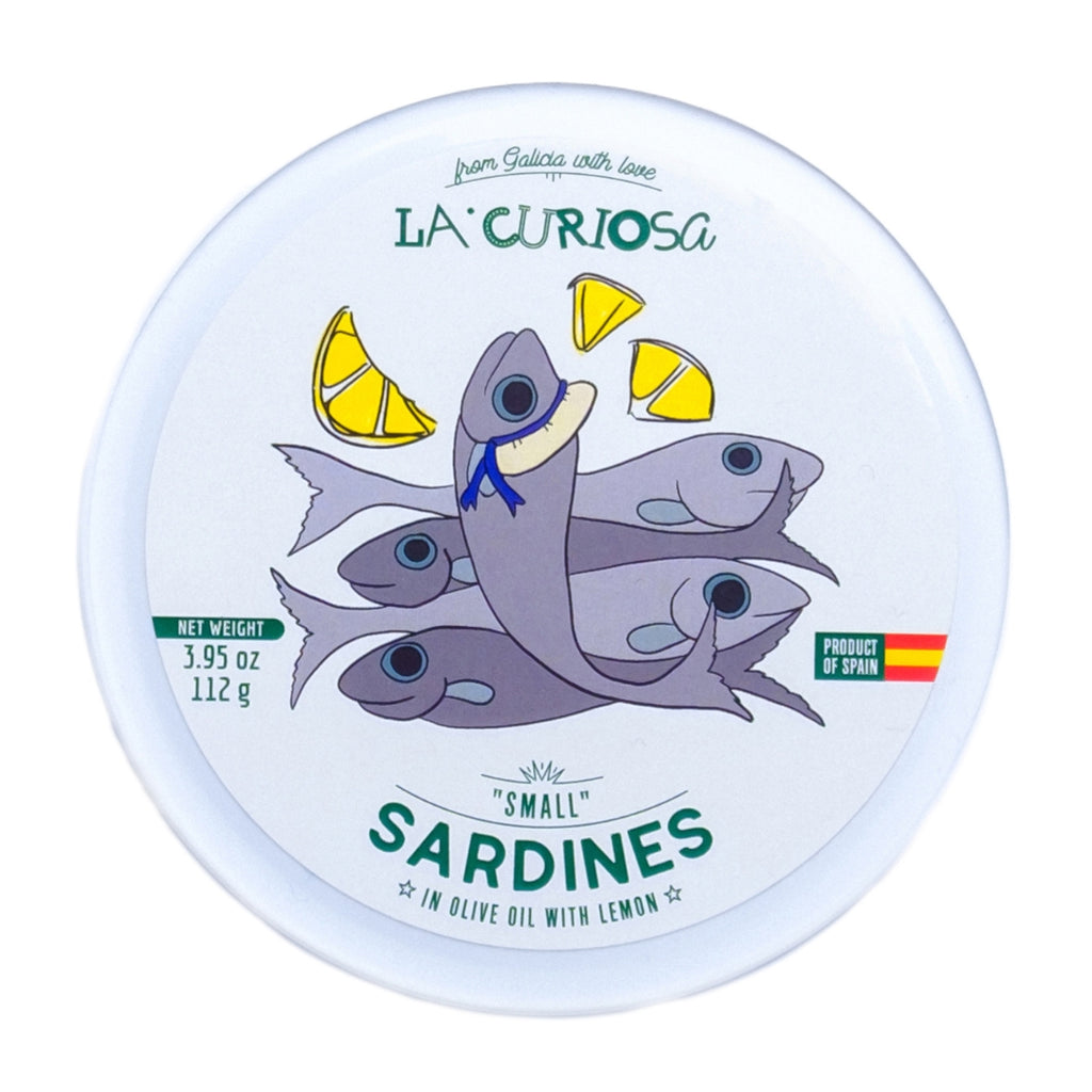 Small Sardines In Olive Oil With Lemon Slices - 10/14 Pieces - 112g Terramar Imports