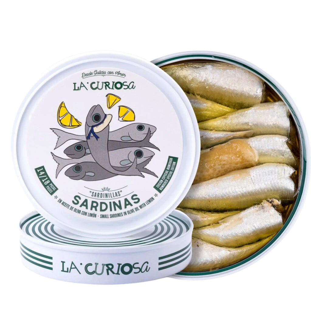 Small Sardines In Olive Oil with Lemon Slices - 14/18 Pieces - 112 g Terramar Imports