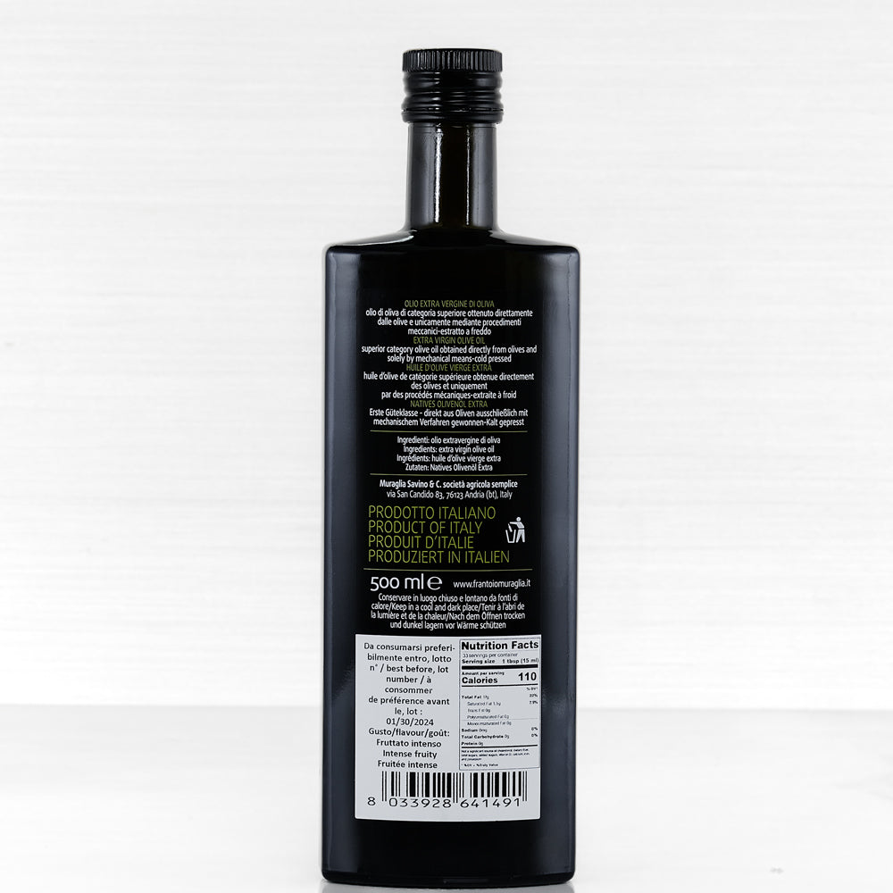 Intense Fruity Monocultivar Coratina Extra Virgin Olive Oil - 17 fl oz Terramar Imports