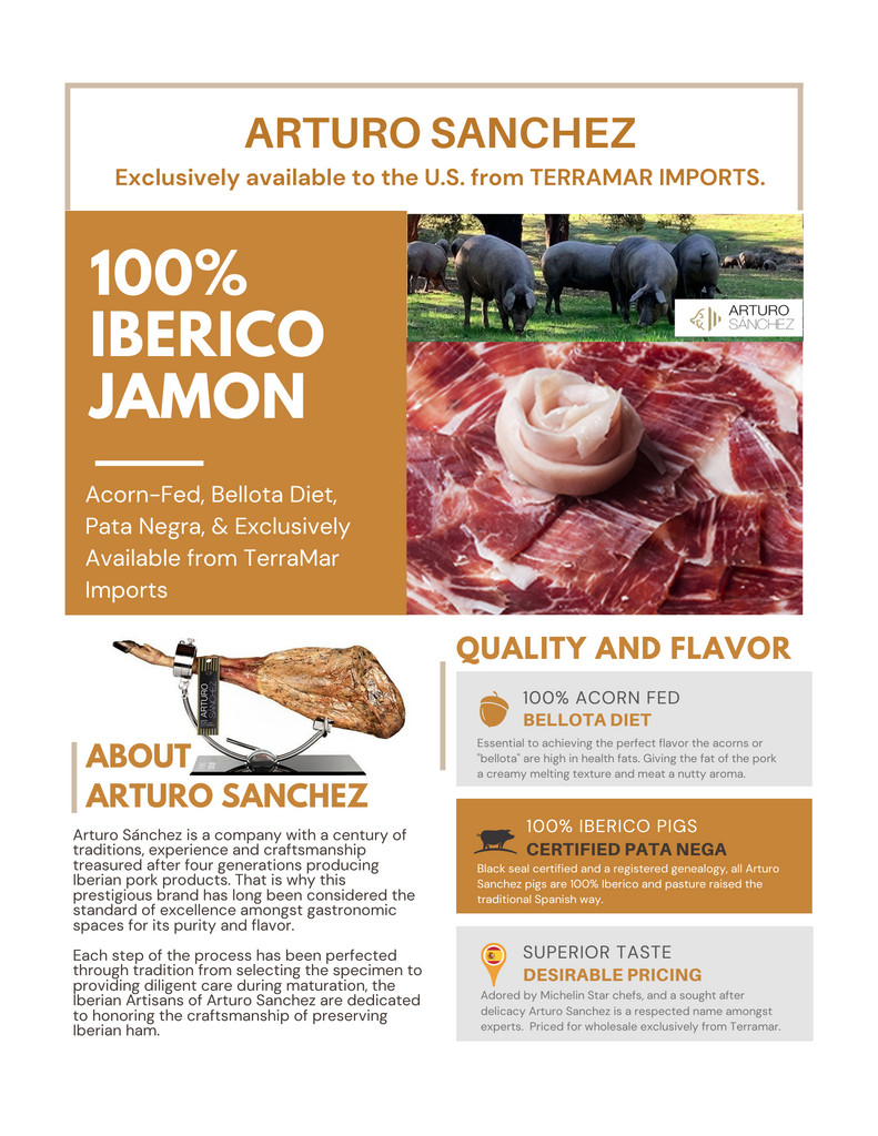 Jamon de Bellota 100% Iberico (Bone In) - Aprox. 17 lbs Terramar Imports