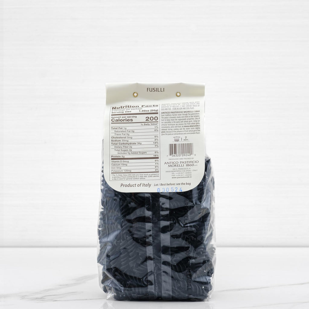 Black Squid Ink Fusilli Pasta Morelli Terramar Imports Terramar Imports