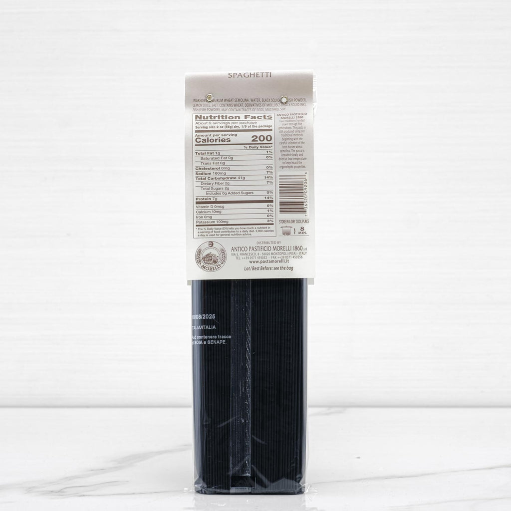 Black Squid Ink Spaghetti Pasta Morelli Terramar Imports Terramar Imports