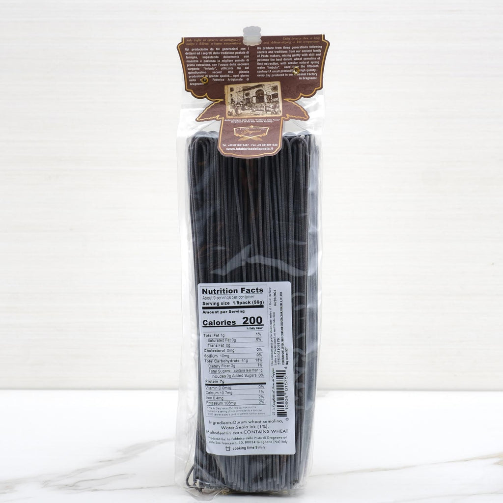 Black Squid Ink Spaghetti (Spaghetti Al Nero Di Seppia) La Fabbrica della Pasta Terramar Imports Terramar Imports