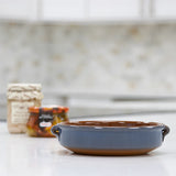 Terracotta Cazuela with Handles (Casserole Dish) Blue 1 Dish - 7.8 in