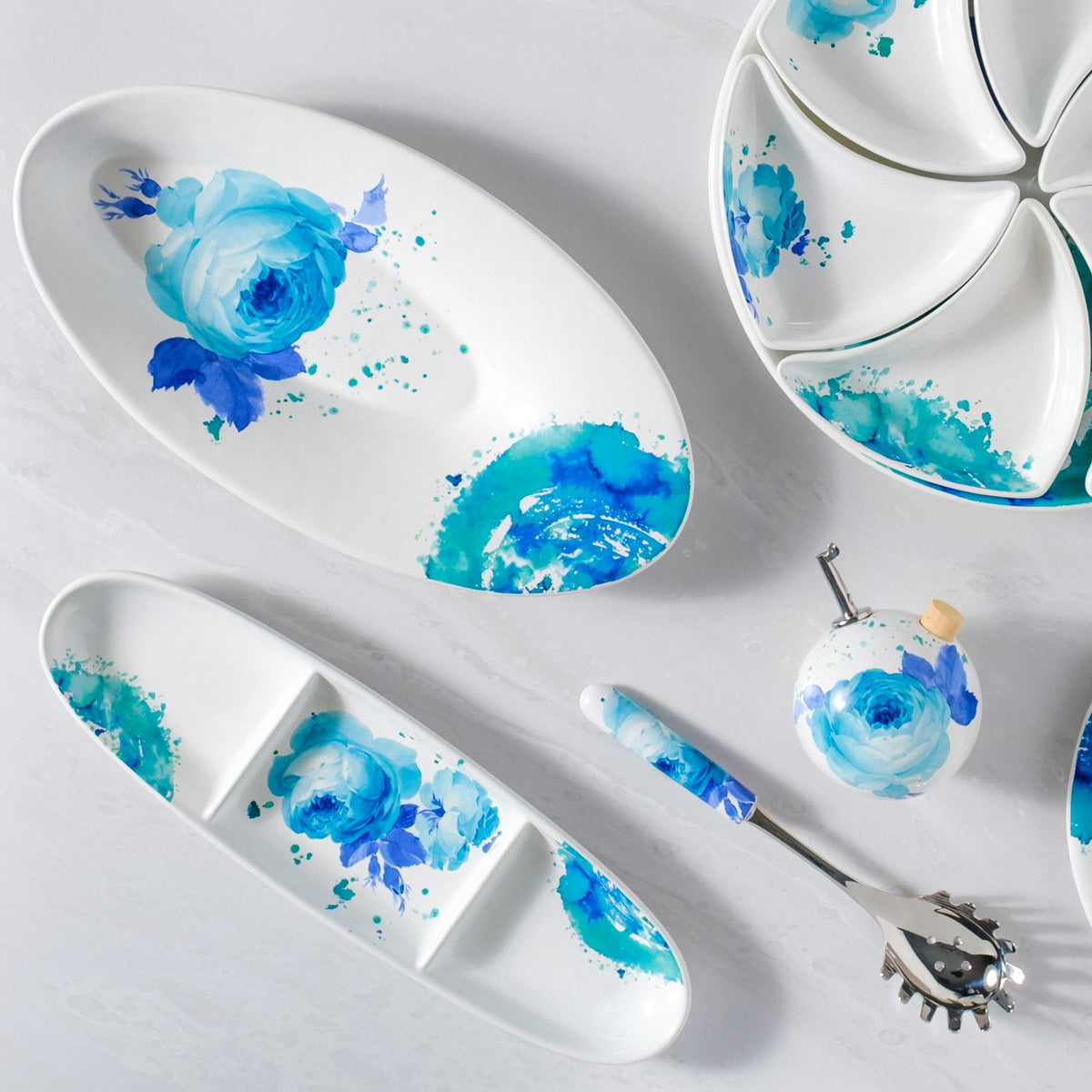 Acquerello (Water Color) OysterShaped Catchall 34.5 oz Terramar