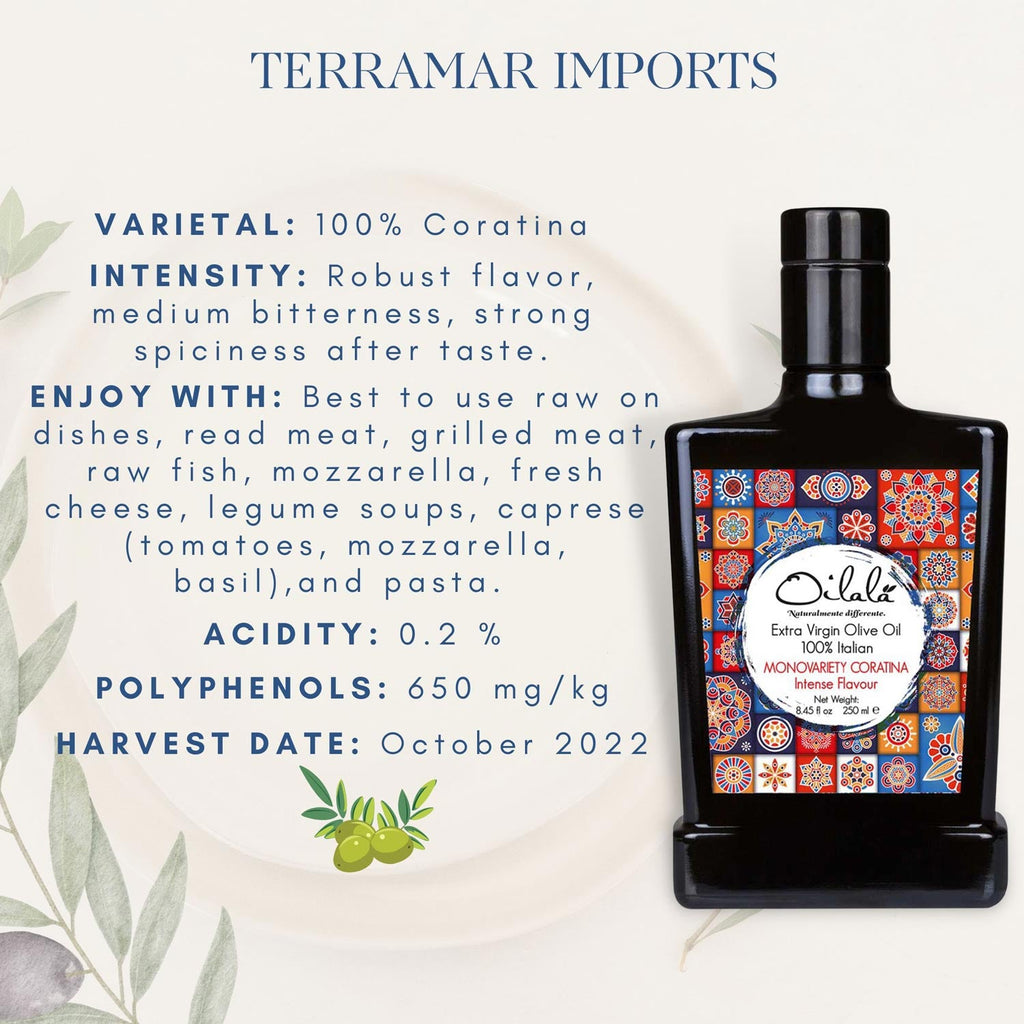 Coratina King Extra Virgin Olive Oil Oilala Terramar Imports Terramar Imports