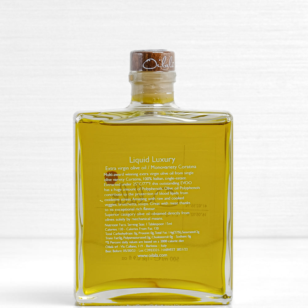Coratina Liquid Luxury Extra Virgin Olive Oil Oilala Terramar Imports Terramar Imports