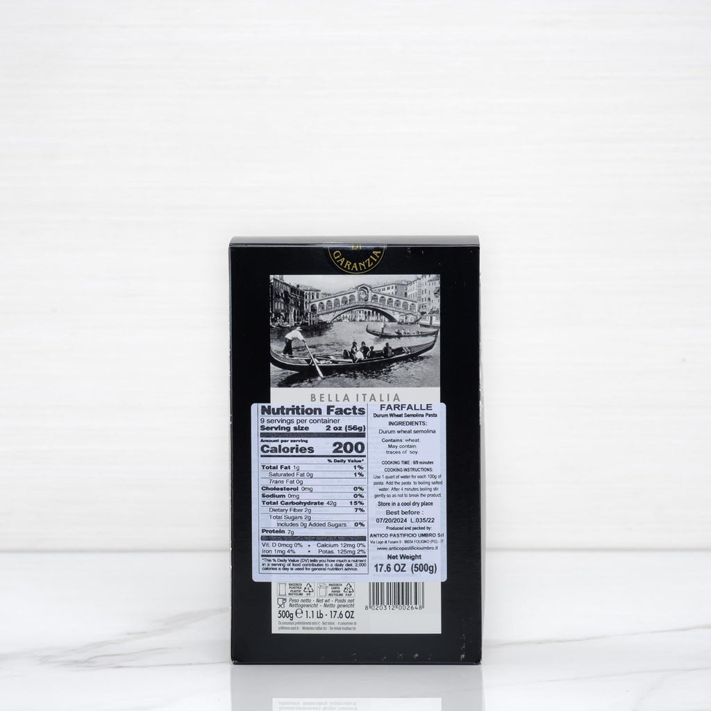 Durum Wheat Farfalle Pasta Bella Italia Terramar Imports Terramar Imports