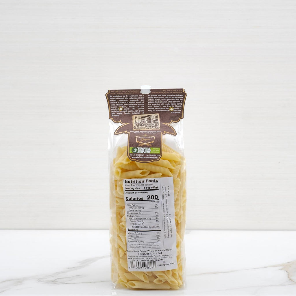 Durum Wheat Penne De Zite Rigate Pasta La Fabbrica della Pasta Terramar Imports Terramar Imports