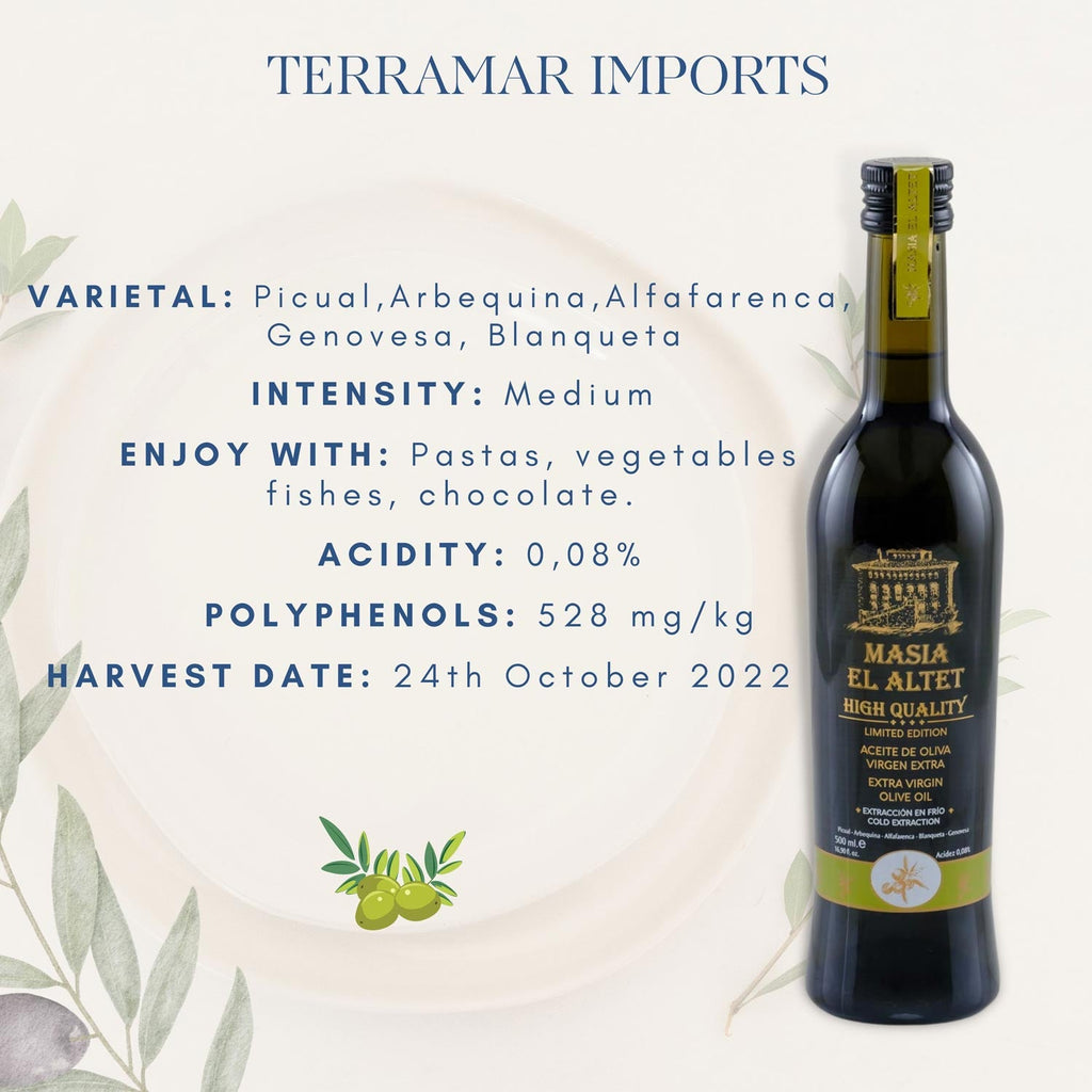 High Quality Extra Virgin Olive Oil - 16.9 fl oz Terramar Imports