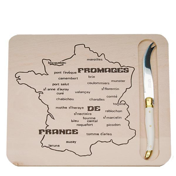 French Map Cheese Board & Knife Set Terramar Imports