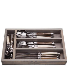 Load image into Gallery viewer, Linen Colored Flatware Set with Tray - 24 pc