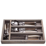 Linen Colored Flatware Set with Tray - 24 pc