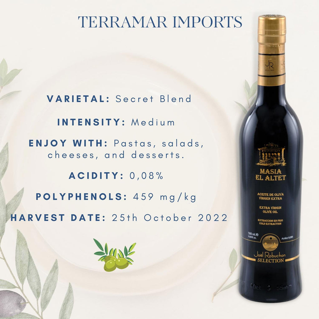 Joel Robuchon Extra Virgin Olive Oil Masia el Altet Terramar Imports Terramar Imports