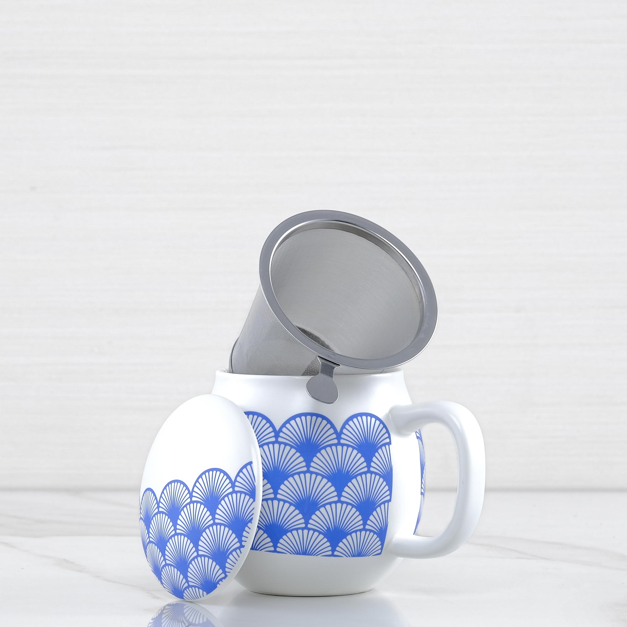 Porcelain Travel Cup with Stainless Steel Tea Infuser