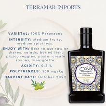 Load image into Gallery viewer, Monocultivar Peranzana King Extra Virgin Olive Oil - Oilala -  Terramar Imports