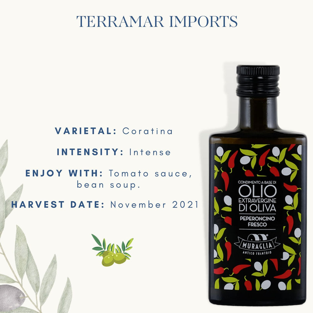 Extra Virgin Olive Oil with Pepper - 6.7 fl oz Terramar Imports