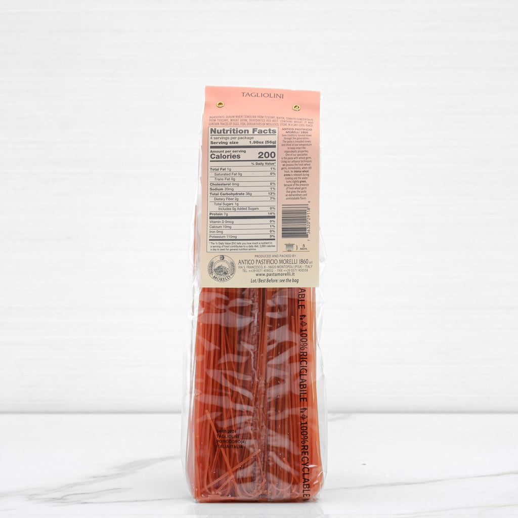 Organic Durum Wheat Semolina Tomato Tagliolini Pasta Morelli Terramar Imports Terramar Imports