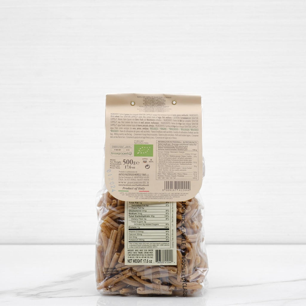 Organic Senatore Cappelli Strozzapreti Pasta Morelli Terramar Imports Terramar Imports