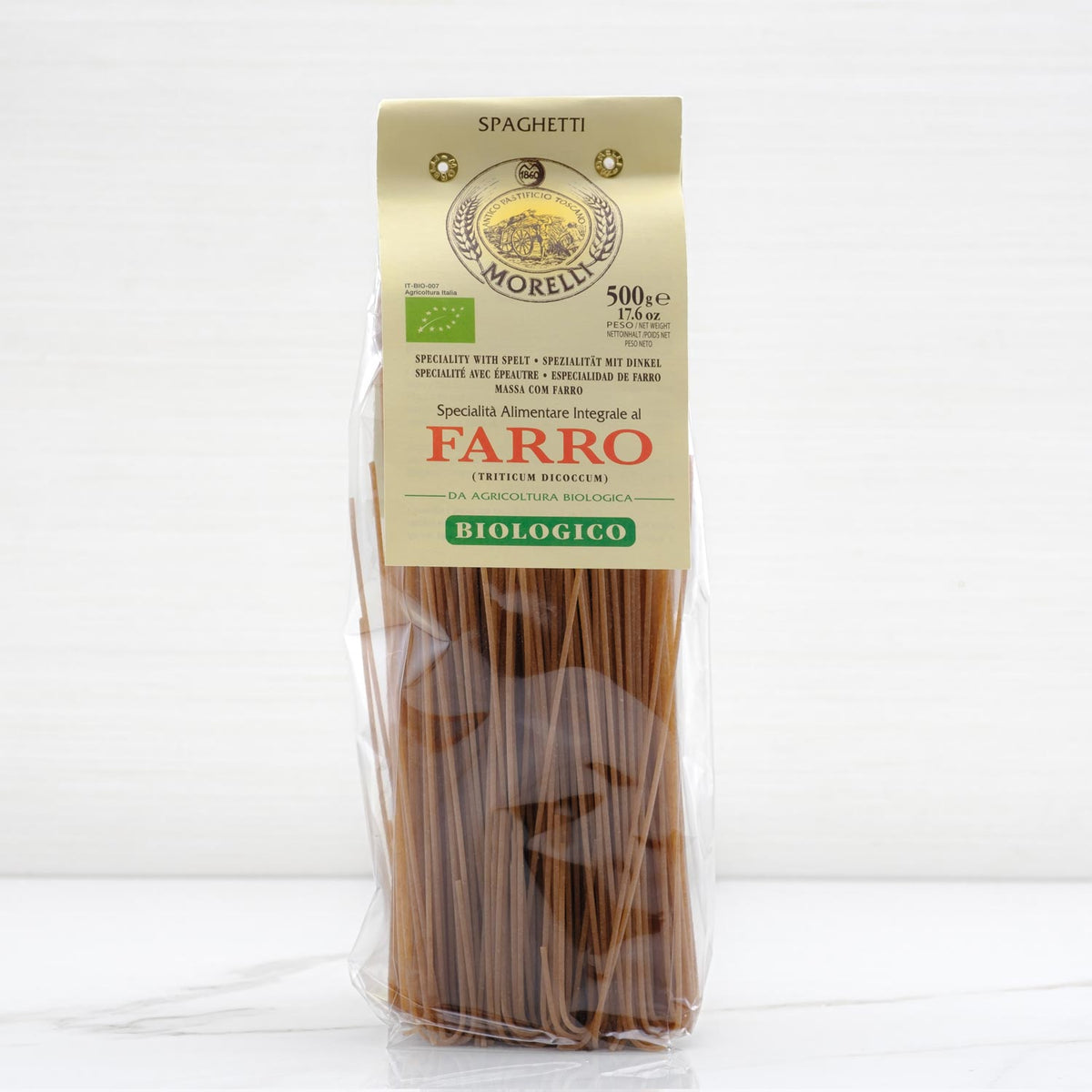Organic Spelt Whole Wheat Farro Pasta 500 g Terramar Imports