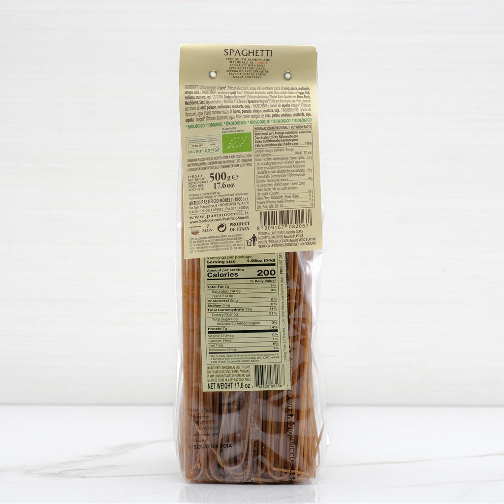 Organic Spelt Whole Wheat Farro Pasta Morelli Terramar Imports Terramar Imports