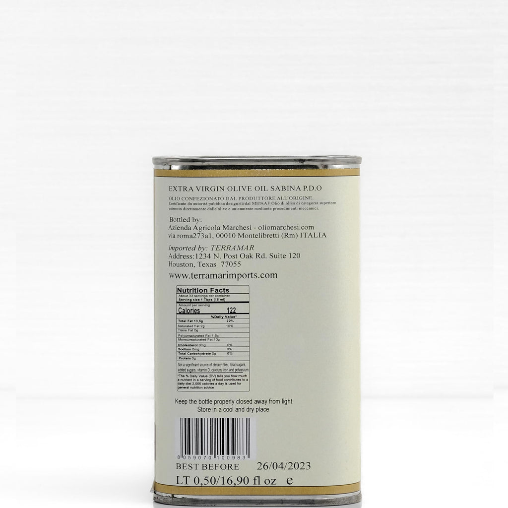 PDO Extra Virgin Olive Oil - 16.9 fl oz Terramar Imports