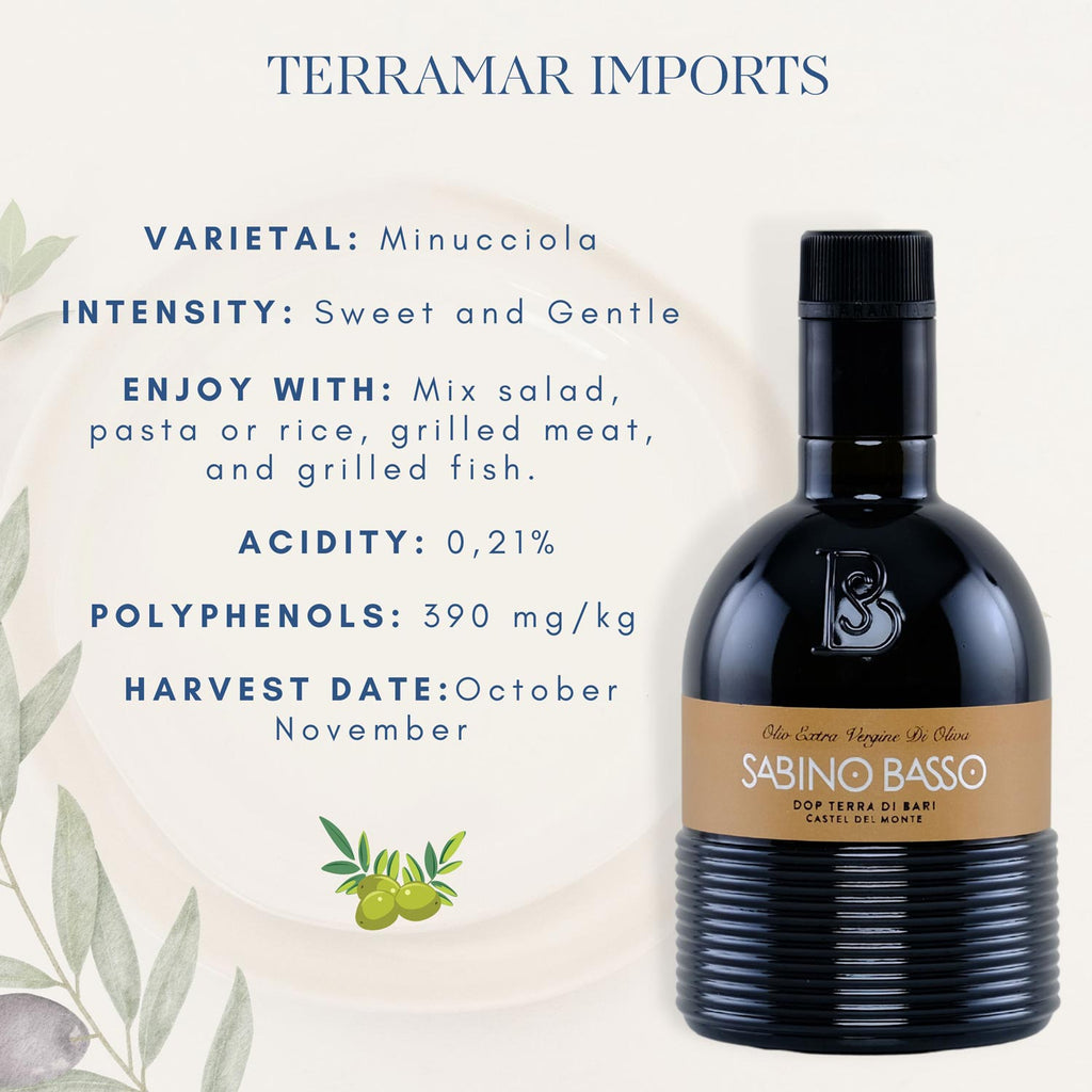 PDO Terra Di Bari Extra Virgin Olive Oil - 17 fl oz Terramar Imports