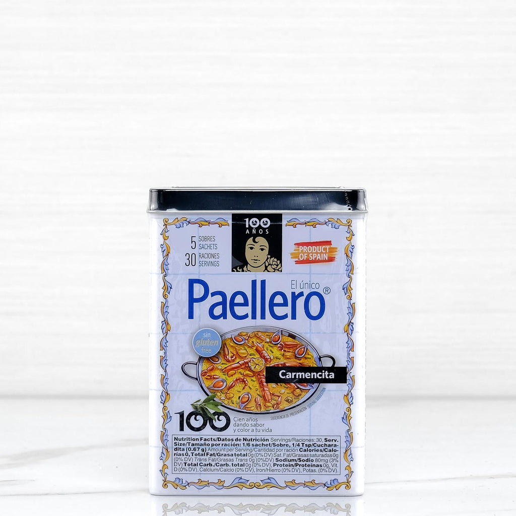 Paella Seasoning with Saffron in Limited Edition Tin - 5 packets (30 Servings) Carmencita Terramar Imports Terramar Imports
