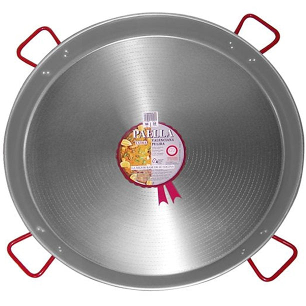 Paella Pan Polished Steel 40 in (100 cm) up to 85 servings