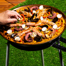 Load image into Gallery viewer, Spanish Paella Kit with Gas Burner &amp; Enameled Steel Pan - 20 in (50 cm) - up to 13 servings