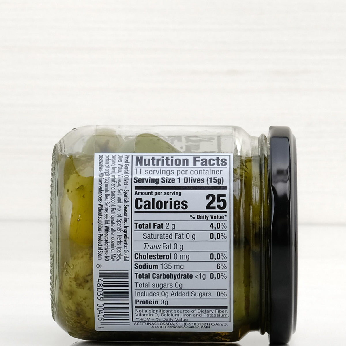 Pitted Gordal Olives in Spanish Seasoning 12 oz Terramar Imports