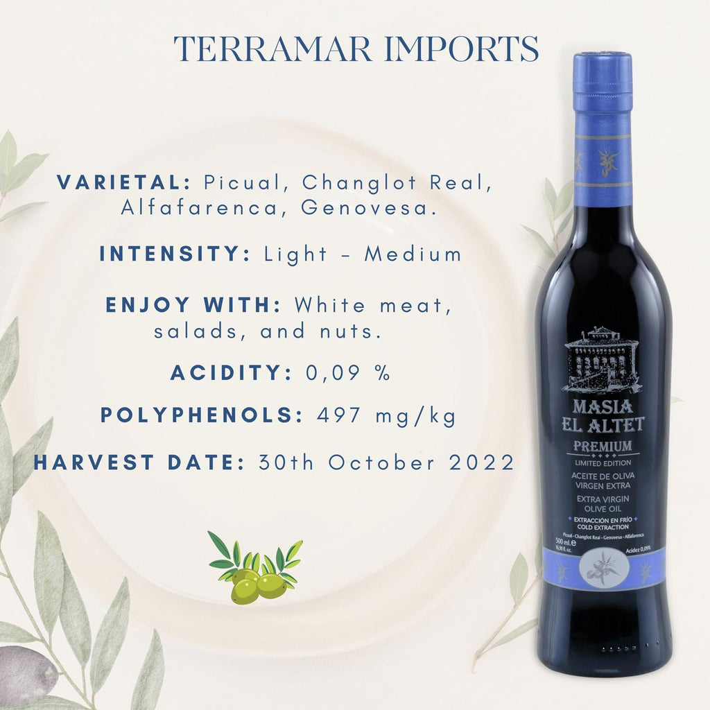 Premium Extra Virgin Olive Oil Masia el Altet Terramar Imports Terramar Imports