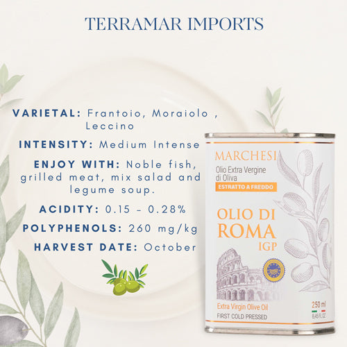 Roman IGP Extra Virgin Olive Oil in Tin - 250 ml Terramar Imports