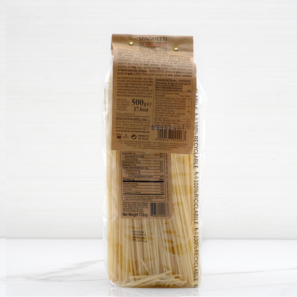 Spaghetti Pasta with Wheat Germ  Morelli Terramar Imports Terramar Imports