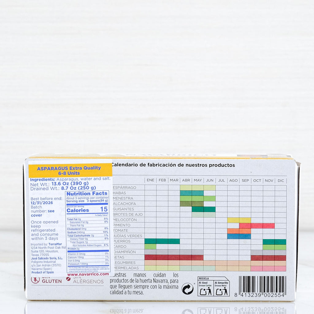 Spanish White Asparagus - High Quality (6-8 units) El Navarrico Terramar Imports Terramar Imports