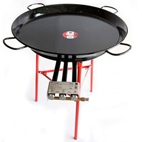Spanish Paella Kit with Gas Burner & Enameled Steel Pan - 32 in (80 cm) up to 40 servings Terramar Imports