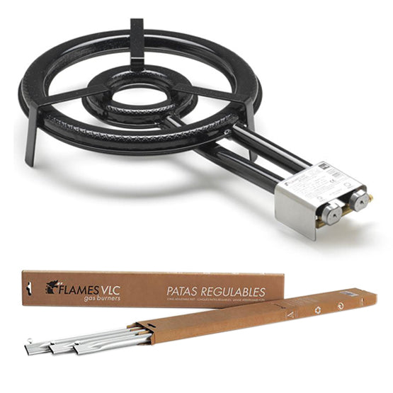 Outdoor Paella Burner with Long Adjustable Legs - 2 Rings - T-380 Terramar Imports