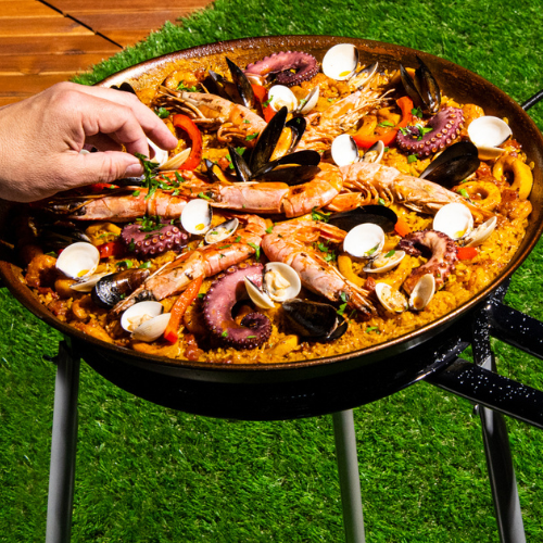 Spanish Paella Kit with Gas Burner & Enameled Pan - 24 in (60 cm) up to 20 servings Terramar Imports