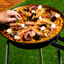 Load image into Gallery viewer, Spanish Paella Kit with Gas Burner &amp; Enameled Pan - 24 in (60 cm) up to 20 servings