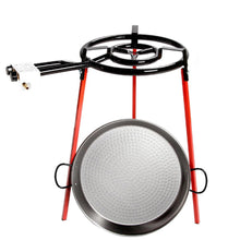Load image into Gallery viewer, Spanish Paella Kit with Gas Burner &amp; Polished Steel Pan - 18 in (46 cm) / 12 servings