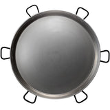 Catering Paella Pan - Polished Steel w/6 Handles - 52 in (130 cm) / 200 servings