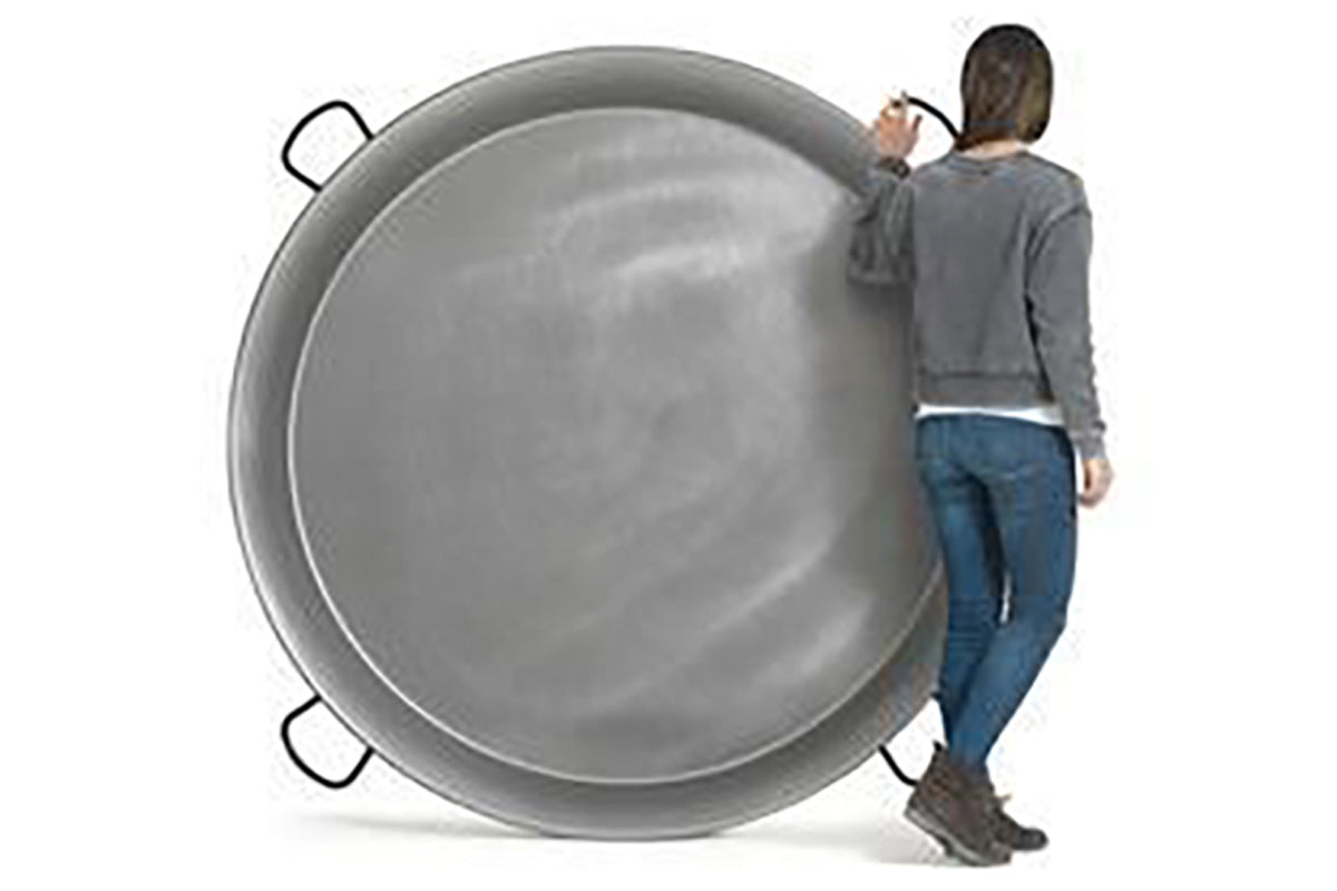 Polished Steel Paella Pan 63 in (160 cm) / 400 servings Terramar Imports