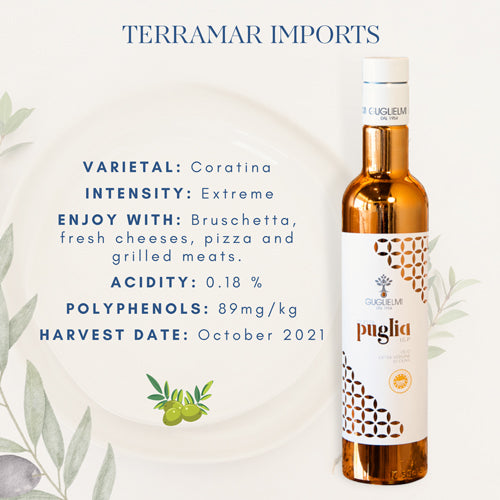 Extra Virgin Olive Oil "Olio Di Puglia IGP" Guglielmi Terramar Imports Terramar Imports