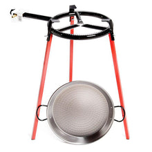 Load image into Gallery viewer, Spanish Paella Kit with Gas Burner &amp; Polished Steel Pan - 15 In (38 cm) up to 8 servings