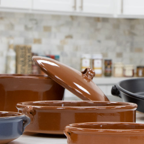 Terracotta Cazuela with Handles (Casserole Dish) - 9.8 in Terramar Imports